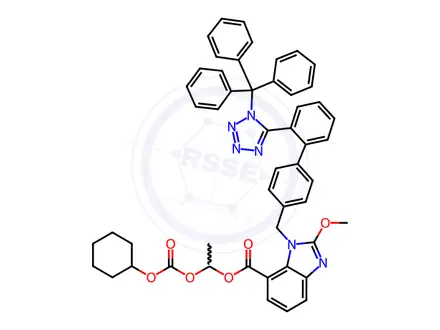 Chemical structure of N-Trityl Candesartan Cilexetil Methoxy Analogue