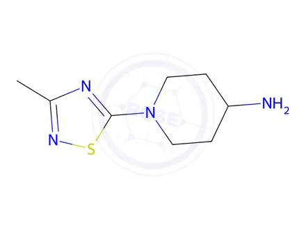 Chemical structure of 1-(3-methyl-1,2,4-thiadiazol-5-yl)piperidin-4-amine