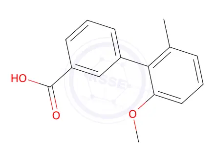 Chemical structure of 2'-Methoxy-6'-methylbiphenyl-3-carboxylic acid
