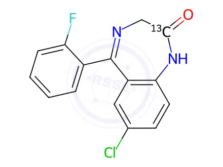 Chemical structure of nor-Flurazepam-13C