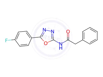 Chemical structure of N-(5-(4-Fluorophenyl)-1,3,4-oxadiazol-2-yl)-2-phenylacetamide