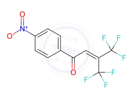 Chemical structure of 1-(4-Nitrophenyl)-4,4,4-trifluoro-3-trifluoromethyl-2-buten-1-one