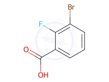 Chemical structure of 3-bromo-2-fluorobenzoic acid