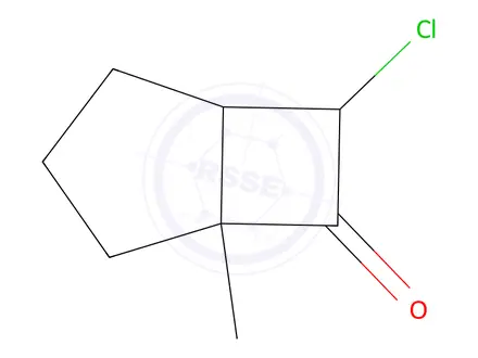 Chemical structure of Bicyclo[3.2.0]heptan-6-one, 7-chloro-5-methyl-, exo-(8CI)