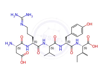 Chemical structure of L-Aspartyl-L-arginyl-L-valyl-L-tyrosyl-L-isoleucine