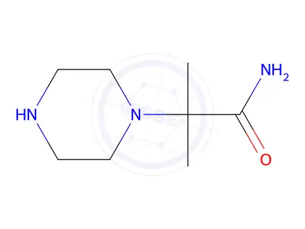 Chemical structure of 2-methyl-2-(piperazin-1-yl)propanamide