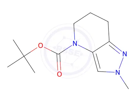 Chemical structure of 2-Methyl-2,5,6,7-tetrahydro-pyrazolo[4,3-b]pyridine-4-carboxylic acid tert-butyl ester