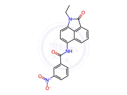 Chemical structure of N-(1-Ethyl-2-oxo-1,2-dihydrobenzo[cd]indol-6-yl)-3-nitrobenzamide