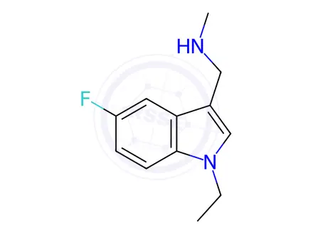 Chemical structure of 1-(1-Ethyl-5-fluoro-1H-indol-3-yl)-N-methylmethanamine