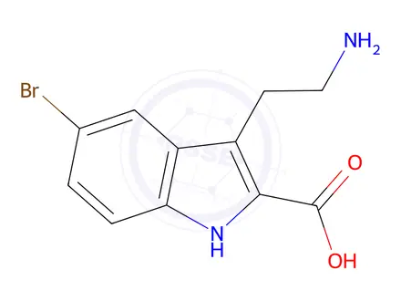 Chemical structure of 3-(2-Aminoethyl)-5-bromo-1H-indole-2-carboxylic acid