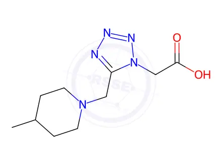 Chemical structure of {5-[(4-Methylpiperidin-1-yl)methyl]-1H-tetrazol-1-yl}acetic acid