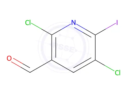 Chemical structure of 2,5-Dichloro-6-iodonicotinaldehyde