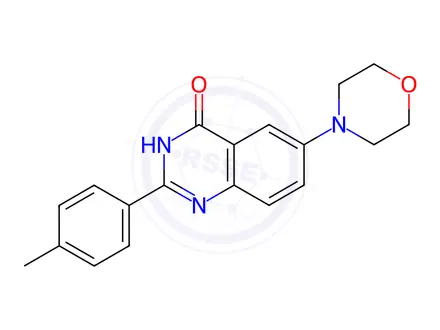 Chemical structure of 2-(4-methylphenyl)-6-morpholino-4(3H)-quinazolinone
