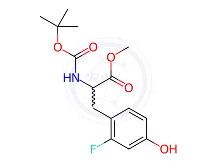Chemical structure of Tyrosine, N-[(1,1-dimethylethoxy)carbonyl]-2-fluoro-, methyl ester