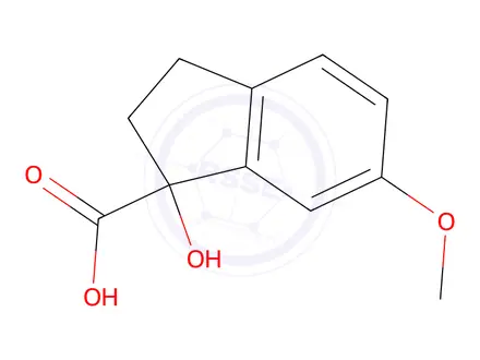 Chemical structure of 1-Hydroxy-6-methoxy-2,3-dihydro-1H-indene-1-carboxylic acid