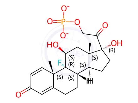 Chemical structure of Isoflupredone 21-Phosphate Ester Disodium Salt