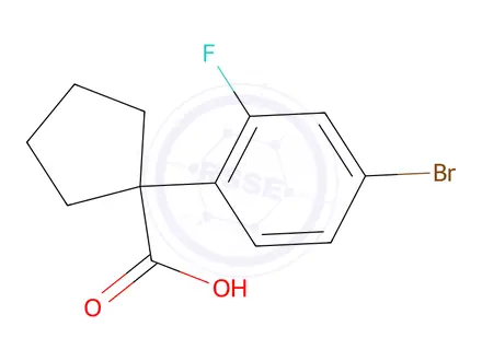 Chemical structure of 1-(4-Bromo-2-fluorophenyl)cyclopentanecarboxylic Acid