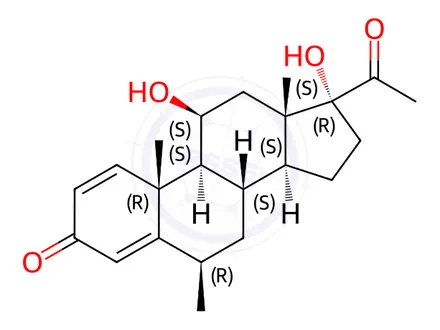 Chemical structure of (6R,8S,9S,10R,11S,13S,14S,17R)-17-Acetyl-11,17-dihydroxy-6,10,13-trimethyl-6,7,8,9,10,11,12,13,14,15,16,17-dodecahydro-3H-cyclopenta[a]phenanthren-3-one