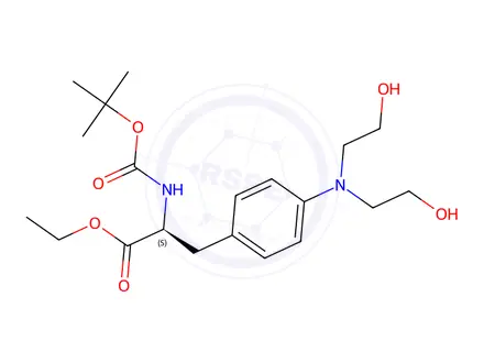 Chemical structure of Ethyl (S)-3-(4-(bis(2-hydroxyethyl)amino)phenyl)-2-((tert-butoxycarbonyl)amino)propanoate