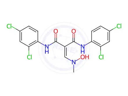 Chemical structure of N1,N3-bis(2,4-dichlorophenyl)-2-((hydroxy(methyl)amino)methylene)malonamide
