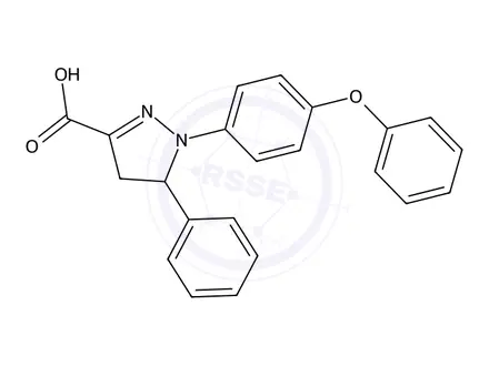 Chemical structure of 1-(4-Phenoxyphenyl)-5-phenyl-4,5-dihydro-1h-pyrazole-3-carboxylic acid