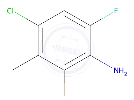 Chemical structure of 2-bromo-4-chloro-6-fluoro-3-methylaniline