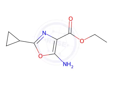 Chemical structure of 5-Amino-2-cyclopropyl-4-oxazolecarboxylic Acid Ethyl Ester