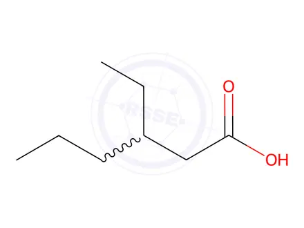 Chemical structure of 3-ETHYLHEXANOIC ACID