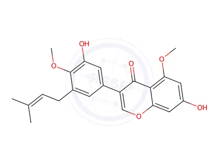 Chemical structure of 5,4'-dimethoxy-3'-prenylbiochanin A