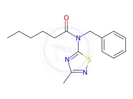 Chemical structure of N-Benzyl-N-(3-methyl-1,2,4-thiadiazol-5-yl)hexanamide