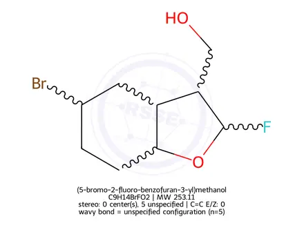 Chemical structure of (5-bromo-2-fluoro-benzofuran-3-yl)methanol