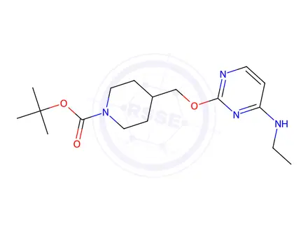 Chemical structure of 4-(4-EthylaMino-pyriMidin-2-yloxyMethyl)-piperidine-1-carboxylic acid tert-butyl ester