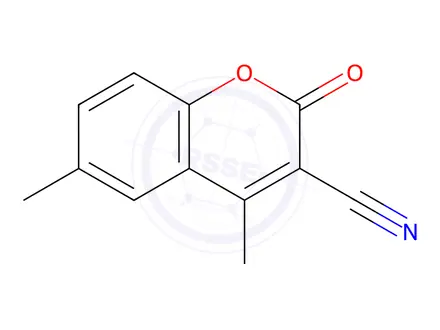 Chemical structure of 3-Cyano-4,6-dimethylcoumarin