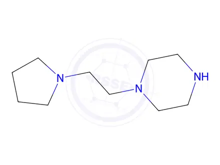 Chemical structure of 1-(2-Pyrrolidinoethyl)piperazine, 98%