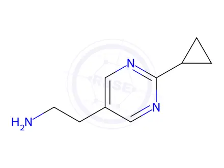 Chemical structure of 2-(2-Cyclopropylpyrimidin-5-yl)ethan-1-amine