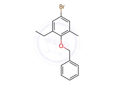 Chemical structure of Benzene, 5-bromo-1-ethyl-3-methyl-2-(phenylmethoxy)-