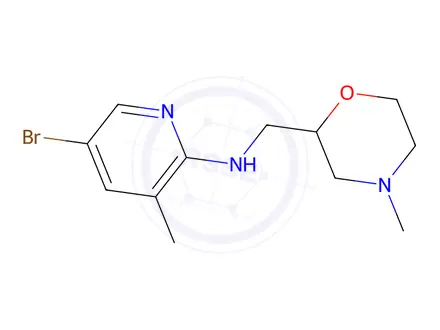 Chemical structure of 5-Bromo-3-methyl-N-((4-methylmorpholin-2-yl)methyl)pyridin-2-amine