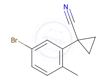 Chemical structure of 1-(5-Bromo-2-methylphenyl)cyclopropane-1-carbonitrile