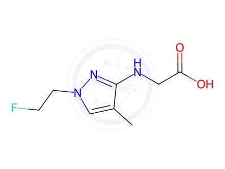 Chemical structure of N-[1-(2-fluoroethyl)-4-methyl-1H-pyrazol-3-yl]glycine