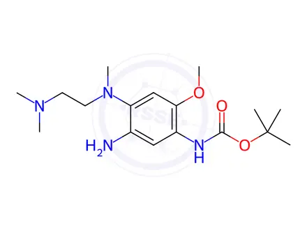Chemical structure of tert-butyl(5-amino-4-((2-(dimethylamino)ethyl)(methyl)amino)-2-methoxyphenyl)carbamate