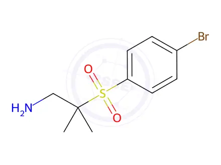 Chemical structure of 2-(4-Bromobenzenesulfonyl)-2-methylpropan-1-amine