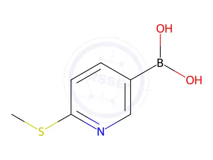 Chemical structure of 2-Methylthiopyridine-5-boronic Acid
