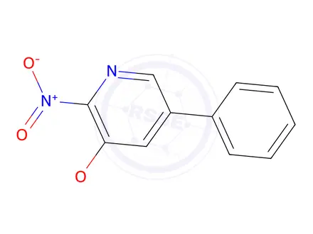Chemical structure of 3-methoxy-2-nitro-5-phenylpyridine