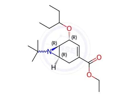 Chemical structure of Ethyl (1R,5R,6R)-7-(tert-butyl)-5-(pentan-3-yloxy)-7-azabicyclo[4.1.0]hept-3-ene-3-carboxylate