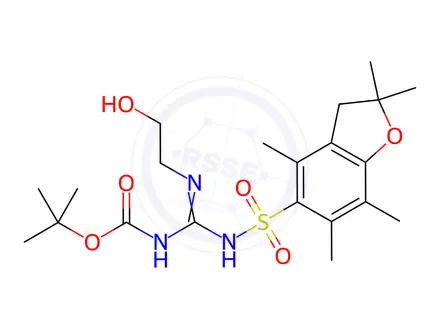 Chemical structure of Carbamic acid, N-[[[(2,3-dihydro-2,2,4,6,7-pentamethyl-5-benzofuranyl)sulfonyl]amino][(2-hydroxyethyl)imino]methyl]-, 1,1-dimethylethyl ester
