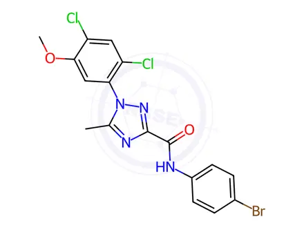 Chemical structure of N-(4-Bromophenyl)-1-(2,4-dichloro-5-methoxyphenyl)-5-methyl-1H-1,2,4-triazole-3-carboxamide