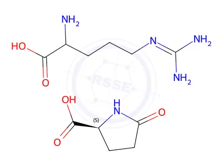 Chemical structure of 5-oxo-L-proline, compound with DL-arginine (1:1)