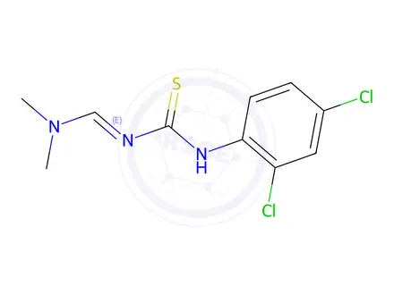 Chemical structure of (E)-N'-((2,4-dichlorophenyl)carbamothioyl)-N,N-dimethylformimidamide