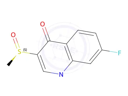 Chemical structure of (R)-7-Fluoro-1-methyl-3-(methylsulfinyl)quinolin-4(1H)-one