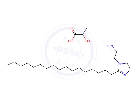 Chemical structure of lactic acid, compound with [2-(2-heptadecyl-4,5-dihydro-1H-imidazol-1-yl)ethyl]amine